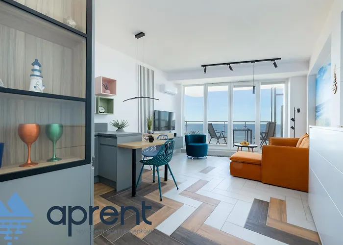 아파트 Golden Wave - Frontowy Widok Na Morze - Aprent 드지우노웨크